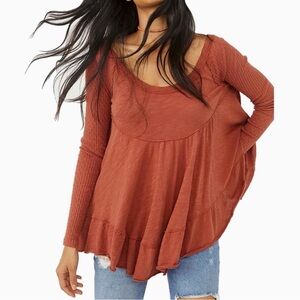 Free People Gingersnap Long Sleeve Top size M